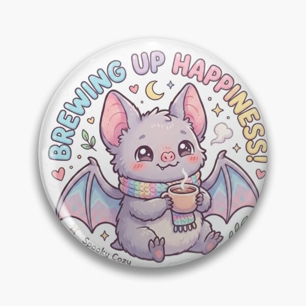 Item preview, Baby Bat – Kawaii "Brewing Up Happiness" Sticker designed and sold by Chipkooo.