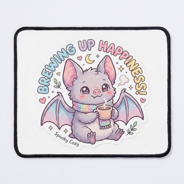 Item preview, Baby Bat – Kawaii "Brewing Up Happiness" Sticker designed and sold by Chipkooo.