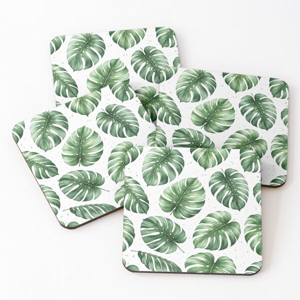 Item preview, Watercolour Monstera Leaves Tropical Pattern designed and sold by EcologicoolShp.