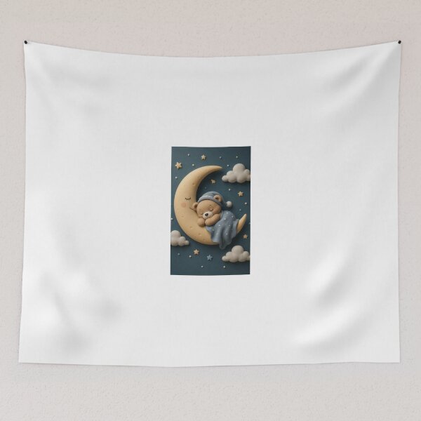 Item preview, Sleepy Teddy Bear on Moon - Cute Night Sky Design designed and sold by ThilankaDesign.