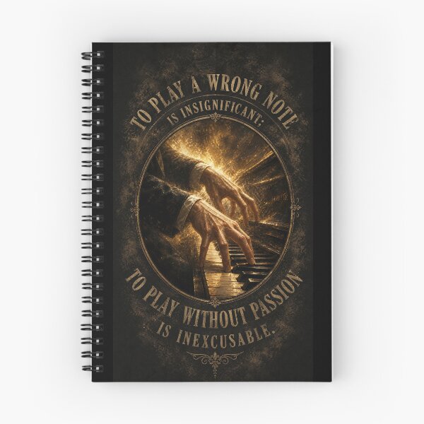 Item preview, Beethoven Quote: To play without passion is inexcusable - Dark Academia Classical Music Piano Art designed and sold by DoReMiStudio.