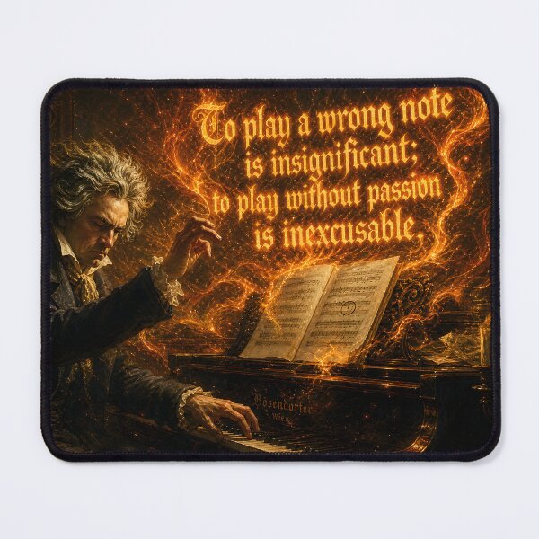 Item preview, Beethoven Quote: To play without passion is inexcusable - Dark Academia Classical Music Piano Art designed and sold by DoReMiStudio.
