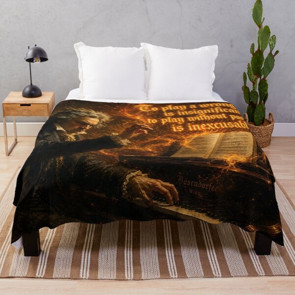 Item preview, Beethoven Quote: To play without passion is inexcusable - Dark Academia Classical Music Piano Art designed and sold by DoReMiStudio.