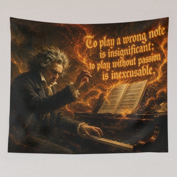 Item preview, Beethoven Quote: To play without passion is inexcusable - Dark Academia Classical Music Piano Art designed and sold by DoReMiStudio.