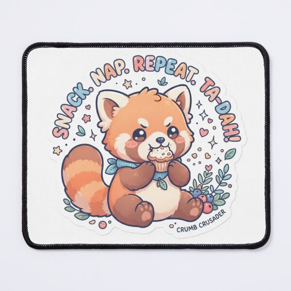 Item preview, Red Panda – Kawaii "Snack Nap Repeat Ta-Dah" Sticker designed and sold by Chipkooo.