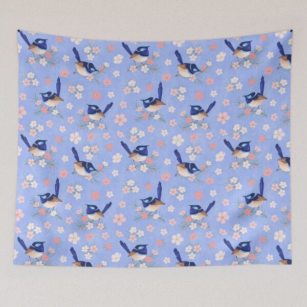 Item preview, Fairy Wrens and Geraldton Wax Flower II designed and sold by Caitie-M.