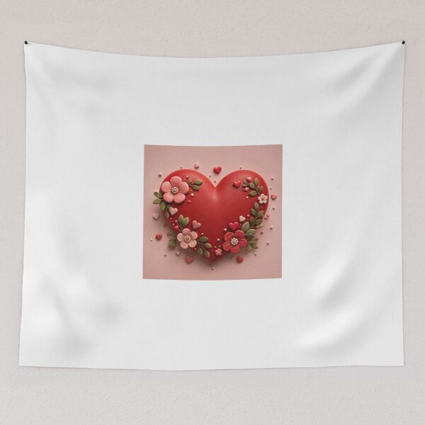 Item preview, Red Floral Heart - Romantic Flower Valentine Design designed and sold by ThilankaDesign.
