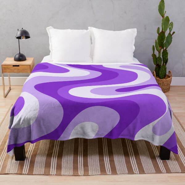 Item preview, Liquid Swirl Retro Abstract in purple tones, Cream, and White designed and sold by Differenceee.