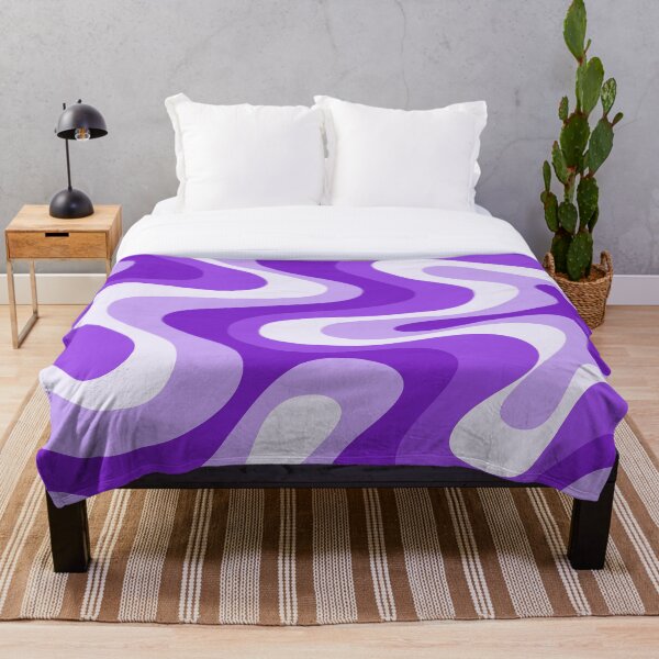 Item preview, Liquid Swirl Retro Abstract in purple tones, Cream, and White designed and sold by Differenceee.