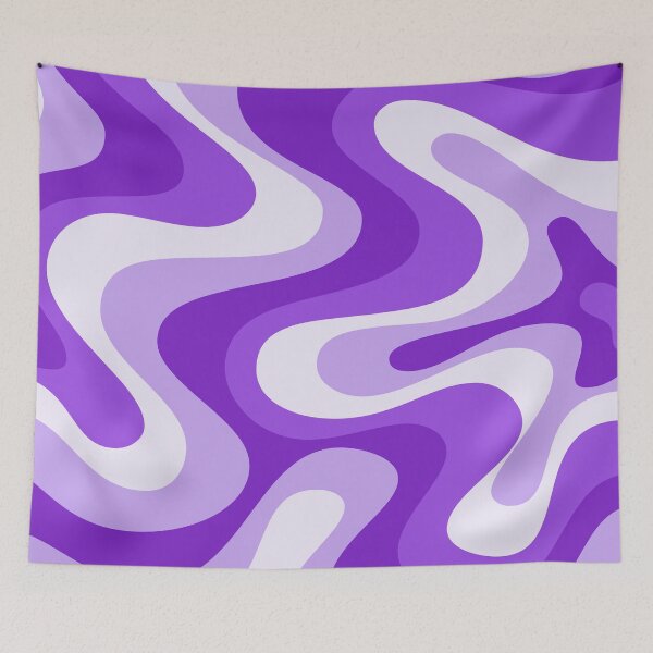 Item preview, Liquid Swirl Retro Abstract in purple tones, Cream, and White designed and sold by Differenceee.