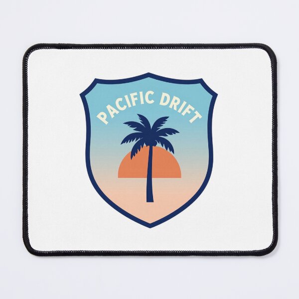 Item preview, Pacific Drift Vintage Palm Tree Sunset Crest Shield designed and sold by FestivityFinds.