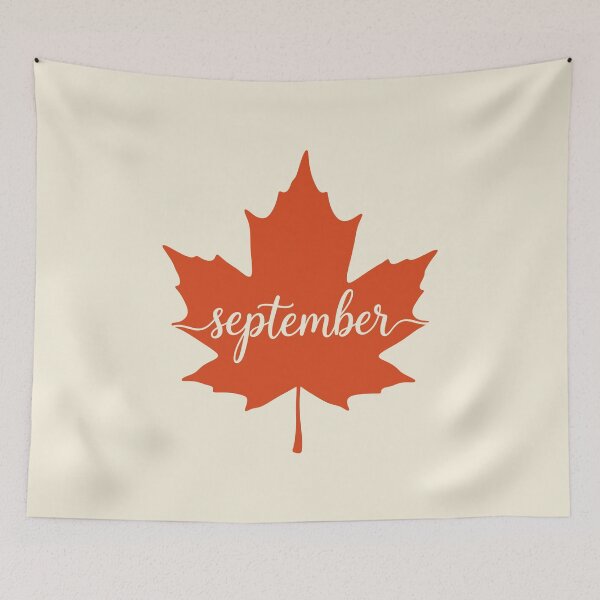 Item preview, September Autumn Maple Leaf Calendar Month designed and sold by LockjowArt.