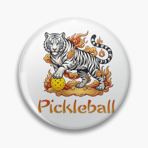 Item preview, Majestic Fire White Tiger Pickleball Asian Style Mascot designed and sold by SakuraJapanArt.