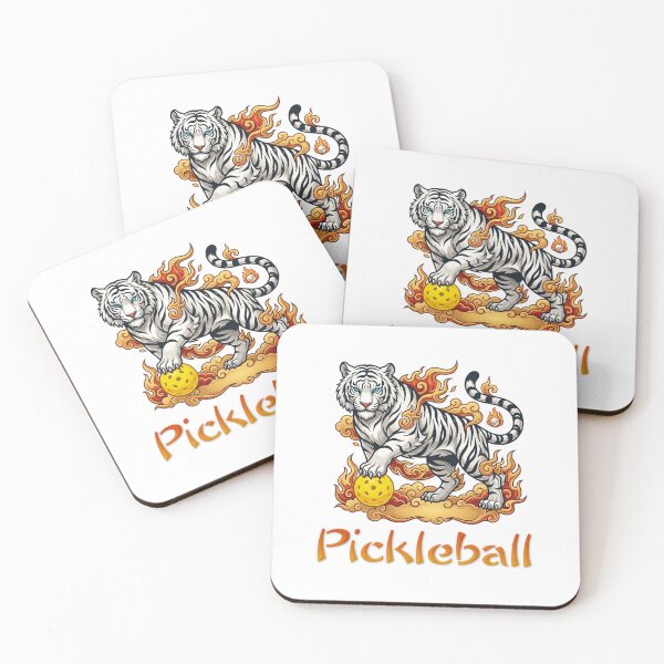 Item preview, Majestic Fire White Tiger Pickleball Asian Style Mascot designed and sold by SakuraJapanArt.