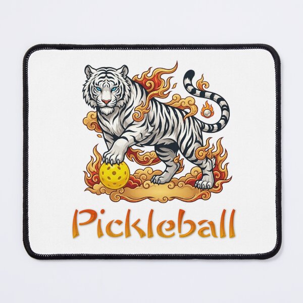 Item preview, Majestic Fire White Tiger Pickleball Asian Style Mascot designed and sold by SakuraJapanArt.