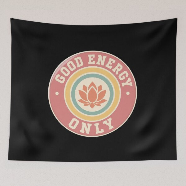 Item preview, Retro Good Energy Only Lotus Flower Aesthetic designed and sold by FestivityFinds.