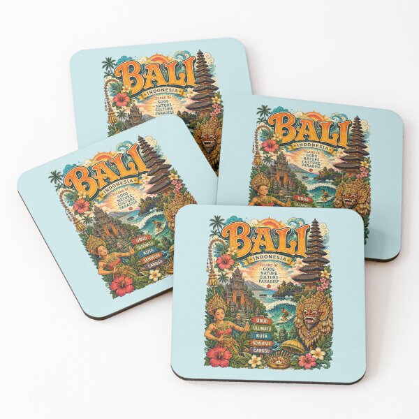 Item preview, Bali Indonesia Island of Gods Vintage Travel Poster designed and sold by Skyrocketz.