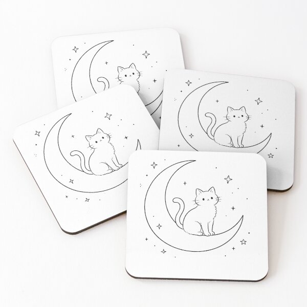 Item preview, Cat on Crescent Moon designed and sold by agusrama.