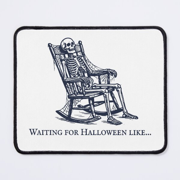 Item preview, Waiting For Halloween Like Skeleton Rocking Chair Dark Humor designed and sold by AmberlightArt.