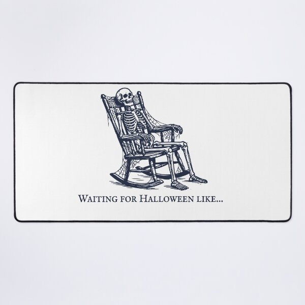 Item preview, Waiting For Halloween Like Skeleton Rocking Chair Dark Humor designed and sold by AmberlightArt.