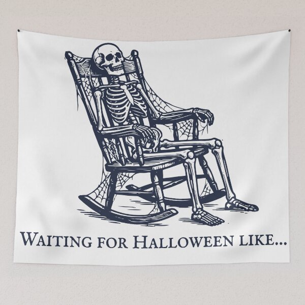 Item preview, Waiting For Halloween Like Skeleton Rocking Chair Dark Humor designed and sold by AmberlightArt.