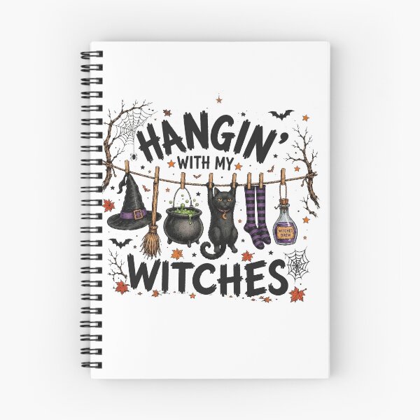 Item preview, Hangin' With My Witches Shirt, Funny Witch Halloween Shirt, Black Cat Graphic designed and sold by flory-baff-mint.