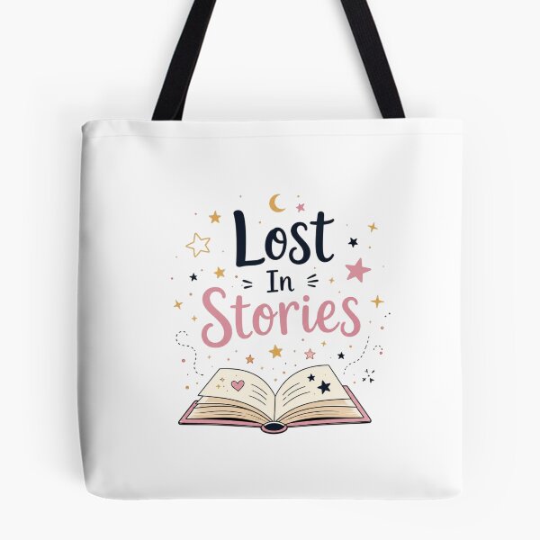 Item preview, Lost In Stories – Cute Open Book & Stars Book Lover Design designed and sold by Sanika arts .