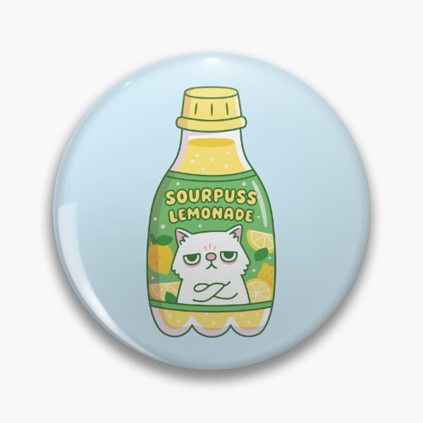 Item preview, Funny Grouchy Cat Sourpuss Lemonade Bottle designed and sold by rustydoodle.