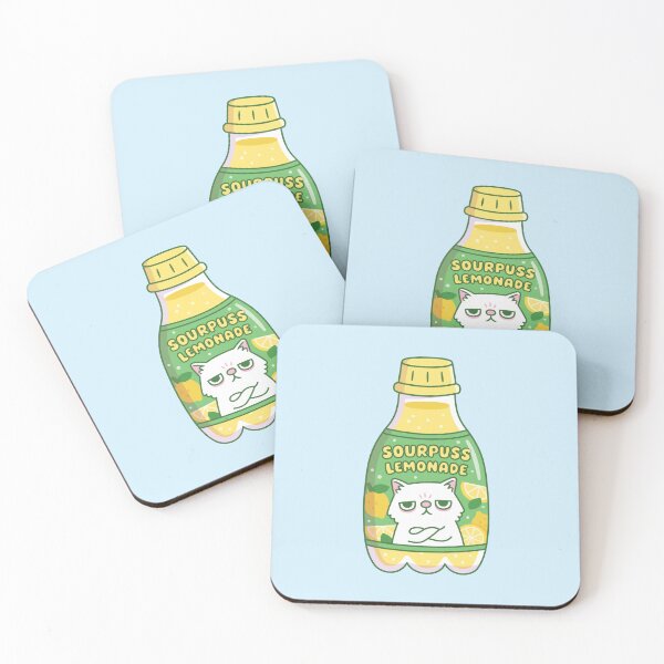 Item preview, Funny Grouchy Cat Sourpuss Lemonade Bottle designed and sold by rustydoodle.