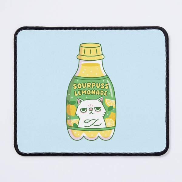 Item preview, Funny Grouchy Cat Sourpuss Lemonade Bottle designed and sold by rustydoodle.