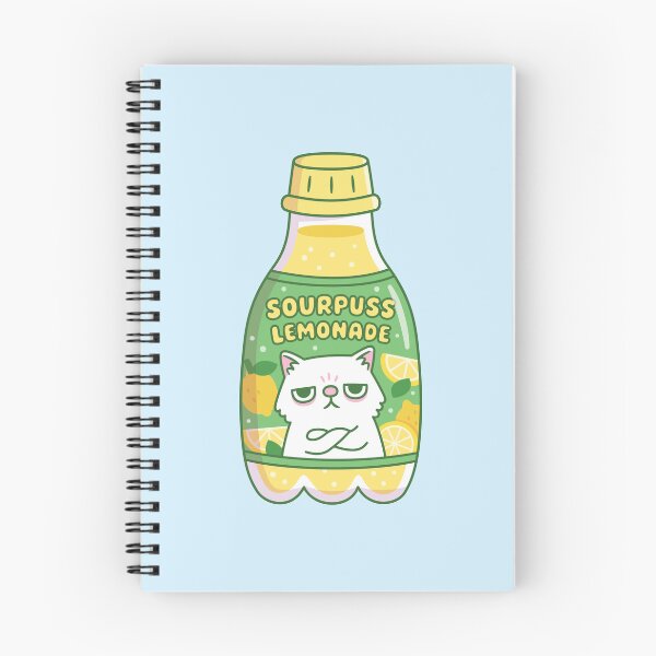 Item preview, Funny Grouchy Cat Sourpuss Lemonade Bottle designed and sold by rustydoodle.