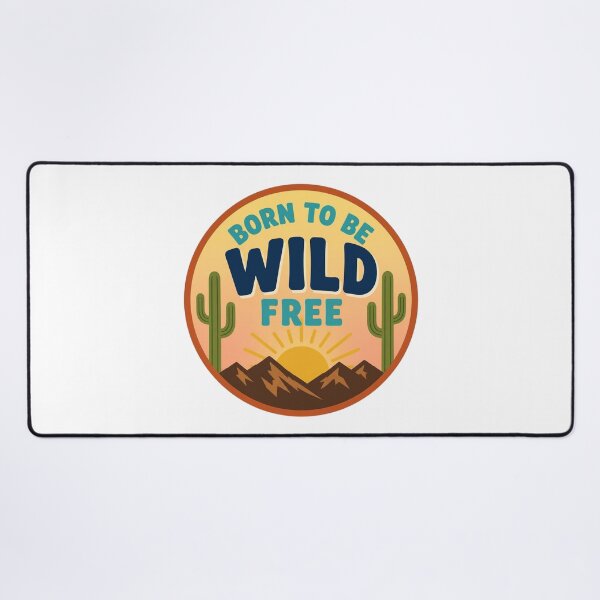 Item preview, Retro Born To Be Wild Free Cactus Desert Sunset designed and sold by FestivityFinds.
