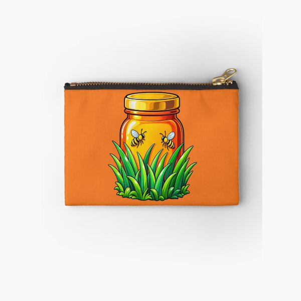 Item preview, Vintage Honey Jar with Cute Bees & Wild Grass Sticker designed and sold by Hari Arts.