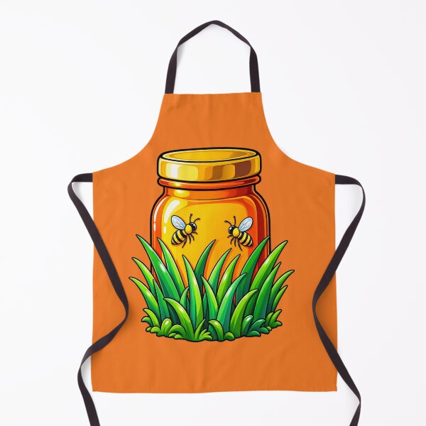 Item preview, Vintage Honey Jar with Cute Bees & Wild Grass Sticker designed and sold by Hari Arts.