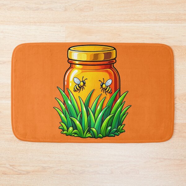 Item preview, Vintage Honey Jar with Cute Bees & Wild Grass Sticker designed and sold by Hari Arts.