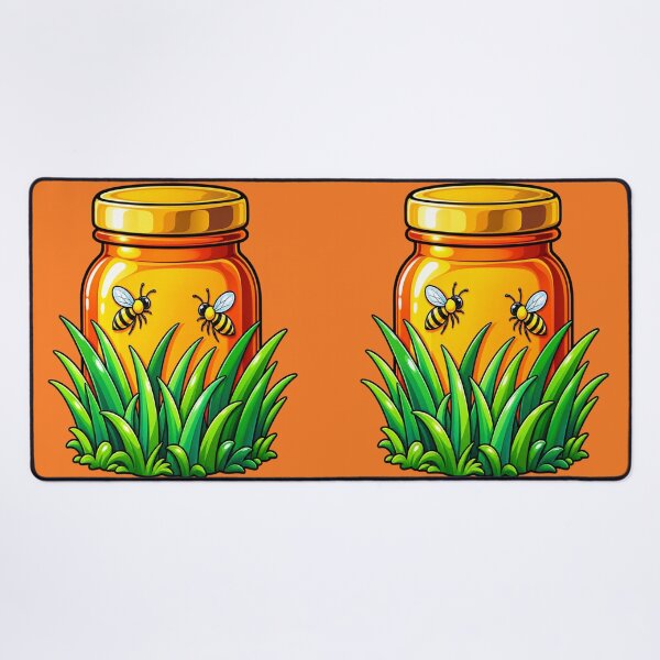 Item preview, Vintage Honey Jar with Cute Bees & Wild Grass Sticker designed and sold by Hari Arts.