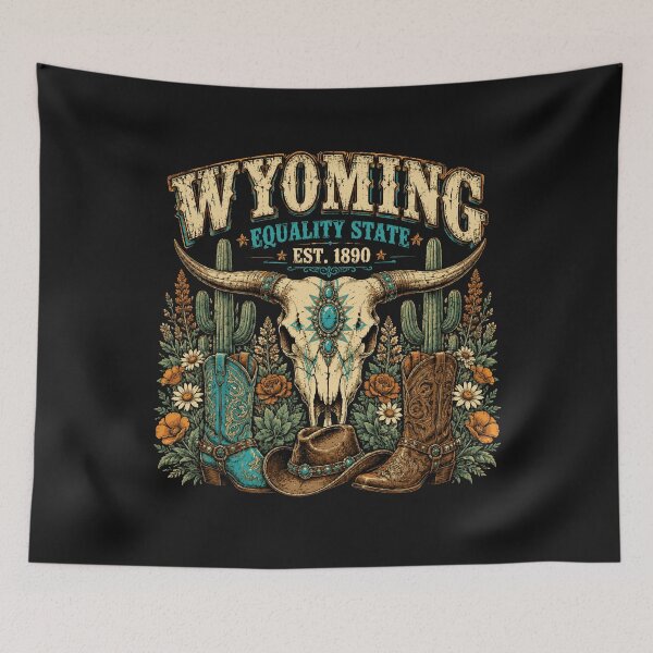 Item preview, Wyoming Longhorn Skull Western Cowboy Vintage | Equality State Rodeo designed and sold by Clothesbest.