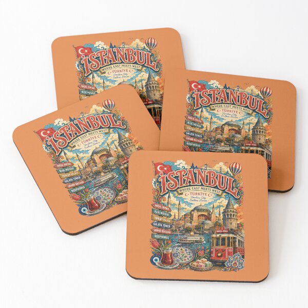 Item preview, Istanbul Türkiye Where East Meets West Vintage Travel Poster designed and sold by Skyrocketz.
