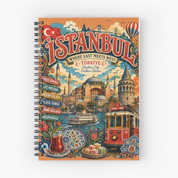 Item preview, Istanbul Türkiye Where East Meets West Vintage Travel Poster designed and sold by Skyrocketz.