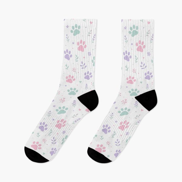 Item preview, Pastel Rainbow Cat Paw Print Pattern designed and sold by cozydrops.