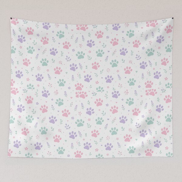 Item preview, Pastel Rainbow Cat Paw Print Pattern designed and sold by cozydrops.