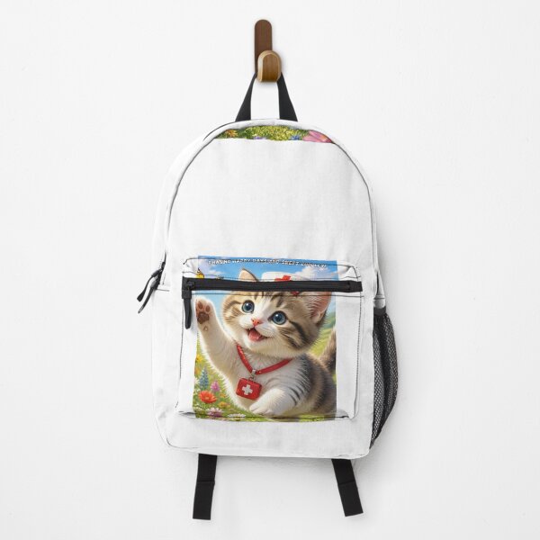 Item preview, Cute Nurse Kitten Chasing Butterfly with Sweet Quote Art designed and sold by SALVO180674.