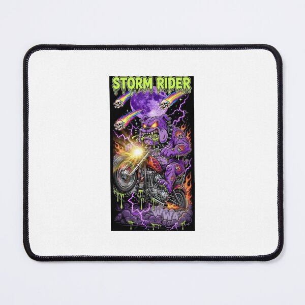 Item preview, Storm Rider Purple Bulldog Biker Hot Rod Fink Art designed and sold by WeirdWheeledArt.