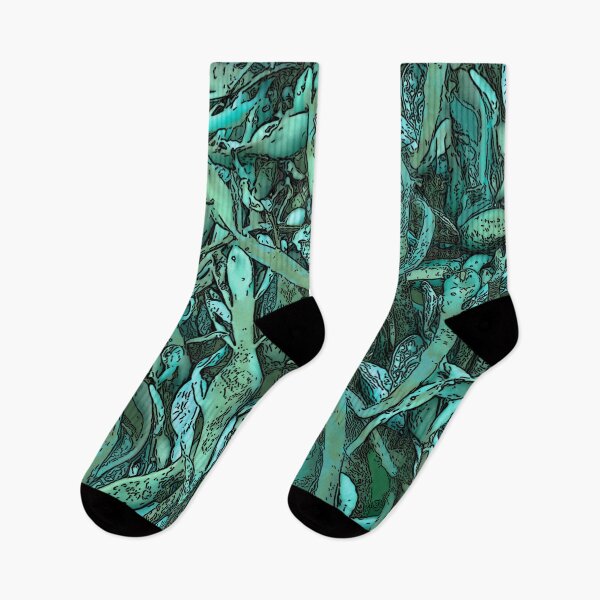 Item preview, Seaweed Abstract Blue and Green designed and sold by Brightside-art.