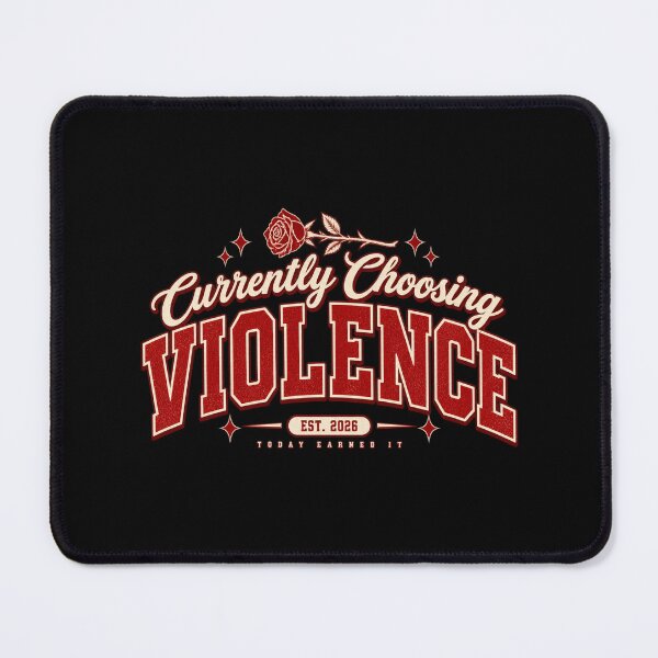 Item preview, Currently Choosing Violence Tee, Retro Varsity Attitude Graphic designed and sold by PhylonBoxx.