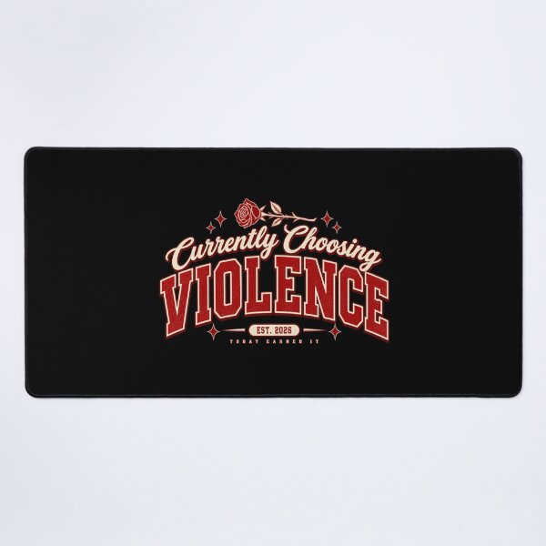 Item preview, Currently Choosing Violence Tee, Retro Varsity Attitude Graphic designed and sold by PhylonBoxx.