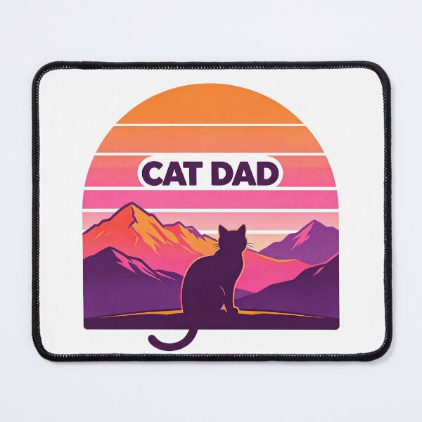 Item preview, Cat Dad Retro Mountain Sunset designed and sold by agusrama.
