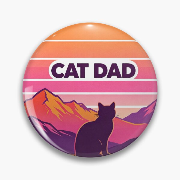 Item preview, Cat Dad Retro Mountain Sunset designed and sold by agusrama.