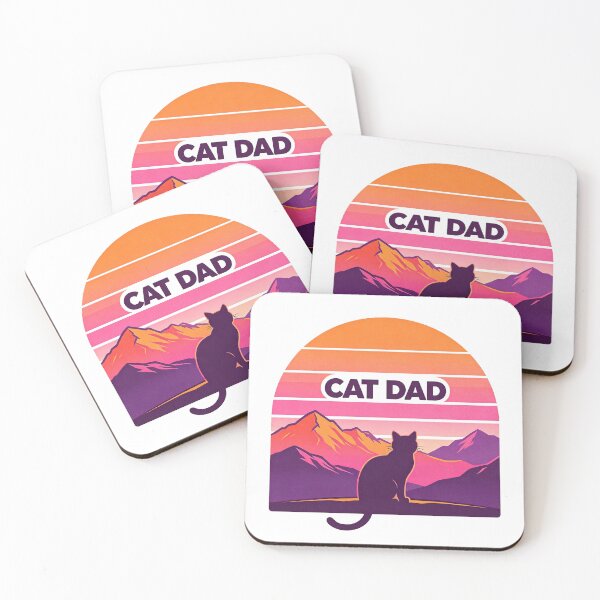 Item preview, Cat Dad Retro Mountain Sunset designed and sold by agusrama.