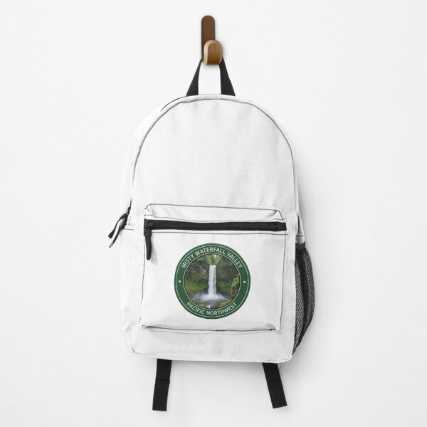 Item preview, Misty Waterfall Valley Pacific Northwest Forest Badge designed and sold by FestivityFinds.
